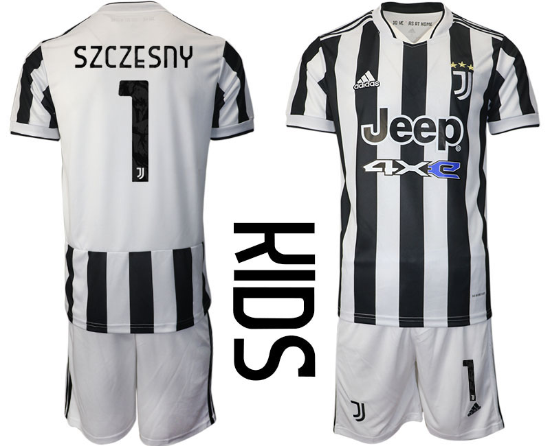 Youth 2021-2022 Club Juventus home white #1 Adidas Soccer Jersey